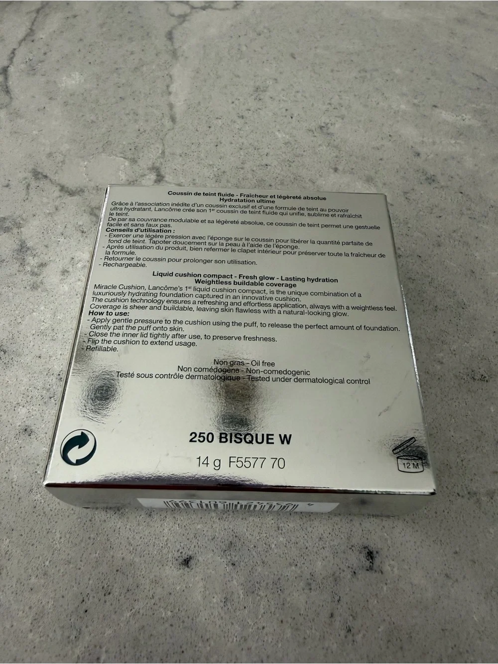 Lancôme Miracle Cushion Foundation 250 Bisque W color